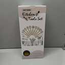 Kitchen Utensils Set- 35 PCs Cooking Utensils with Grater,Tongs, Spoon Spatula &Turner Made of Heat Resistant Food Grade Silicone and Wooden Handles Kitchen Gadgets Tools Set for Nonstick Cookware (Khaki)