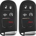 X AUTOHAUX 2pcs 433MHz GQ4-54T Replacement Smart Proximit Keyless Entry Remote Key Fob Alarm for Dodge for Ram 1500 2500 3500 2013-2018 Air Suspension Truck 5 Buttons 46 Chip