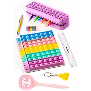 Original Stationery Fidget Pop Stationery Set, Pop Fidget Toy Set with Fidget Notebook & Fun Girl Fidget Toys for Car Rides, Fidgets for Girls 8-10 Original Stationery Fidget Pop Stationery Set, Pop Fidget Toy Set with Fidget Notebook & Fun Girl Fidget Toys for Car Rides, Fidgets for Girls 8-10