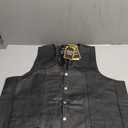 Dream Apparel Mens Leather Motorcycle Vest for Riding, Biker Vest Black Club Vest with 6 Pockets, 5 Snap Front Cowhide Leather Vest Size 48