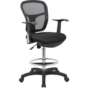 OfficeFactor Drafting Chair Tall Office Chair with Arms Executive Ergonomic Standing Desk Chair with Anti Scratch Wheels and Footrest