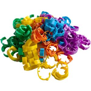 JIEPRO Adjustable Chicken Leg Rings 23mm, 5 Colors Poultry Identification Leg Bands Colorful Poultry Clip on Leg