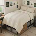 CozyLux Twin XL Comforter Set Beige - 5 Pieces Complete Bedding Set