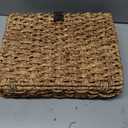 Decorative Box with Lid, Wicker Storage Basket, Water Hyacinth Woven Decorative box for Shelf, Coffee Table, Console Table, Home Decor (Large)