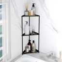 Standing Shower Caddy Corner, 3 Tier Stainless Steel Shower Organizer Stand, Rustproof Corner Shower Shelves, Corner Shower Caddy Bathroom Shower Stand, Black