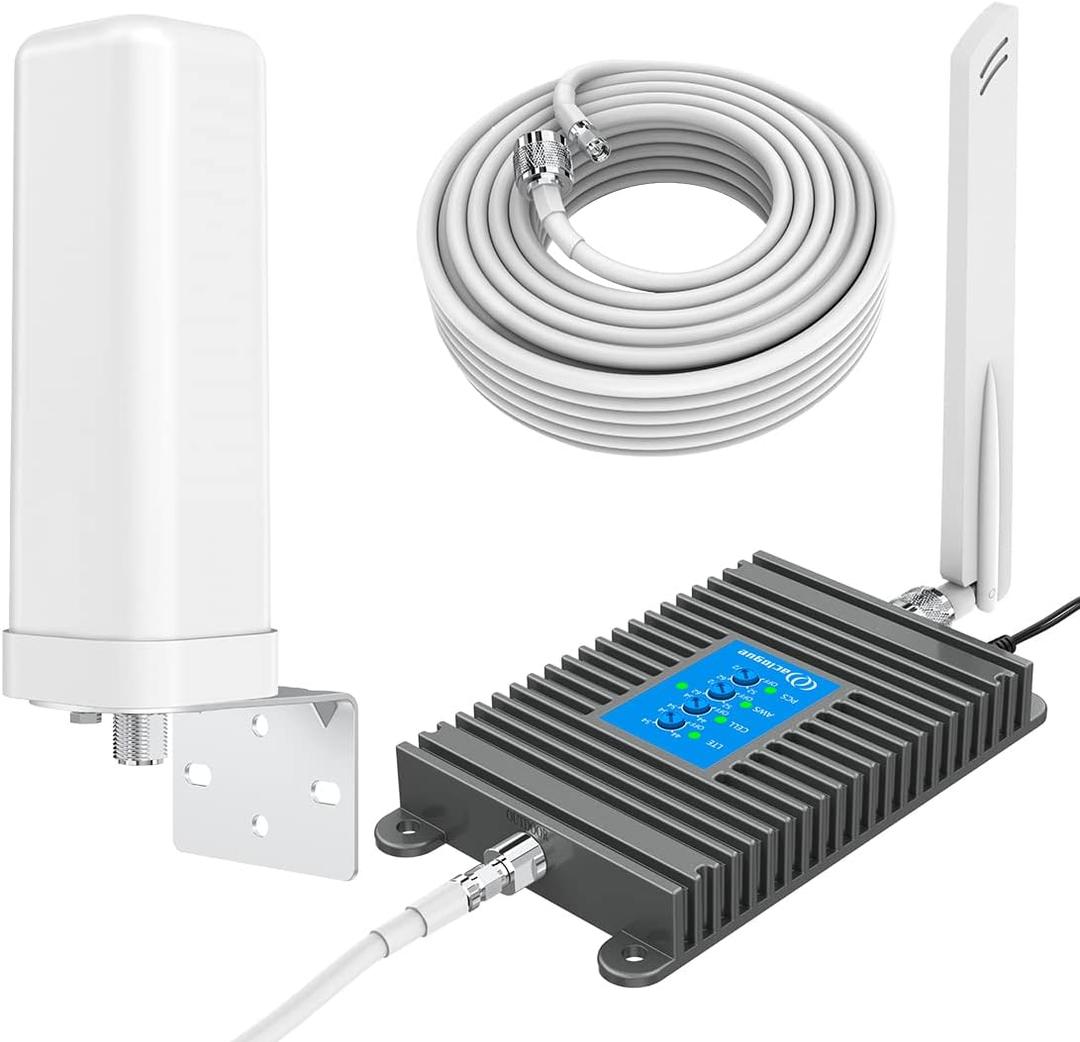 Home Cell Phone Signal Booster for 5G, 4G LTE & All US Carriers: Verizon, ATT, Sprint and More | 360° Signal Coverage | Outdoor and Indoor Omnidirectional Antenna Kit