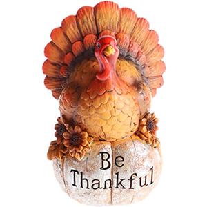 MorTime Thanksgiving Decorations Hand-Painted Turkey Pumpkin, Tabletop Turkey Fall Autumn Decor for Living Room Bedroom Kitchen Thanksgiving Harvest Day