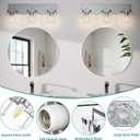 Chrome Bathroom Vanity Light, Square Design 3 Lights Morden Vanity Lighting Fixtures Over Mirror, Bathroom Light Fixtures for Living Room/Bedroom
