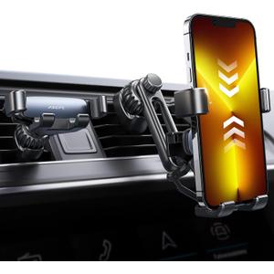 AINOPE Car Phone Holder Mount 2024 Gravity Phone Mount Holder for Car Vent with Extention&Short Air Vent Clip Never Blocking Cell Phone Holder Compatible with iPhone 16 Pro Max 15 14 13 More, Black