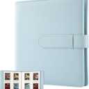 256 Pockets Photo Album for Fujifilm Instax Mini Camera, Leather Cover Photo Book for Polaroid Pictures, 2x3 Photo Album for Fujifilm Instax Mini 12 11 9 40 90 8 7 Evo LiPlay Instant Camera (Blue)