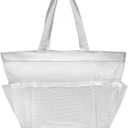 Portable Mesh Shower, Foldable Shower Bag with 8 Pockets for Bath and Travel 