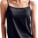 Women's Silk Satin Spaghetti Strap Tank Top - Summer Sleeveless Sexy Solid Color Blouse T-Shirt, Size 36