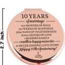 5 x 10 Years Anniversary Wedding Gifts for Her Rose Gold Compact Mirror Best Romantic Anniversary Marriage Gift 10th for Her Wife Girlfriend