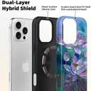Lumen for iPhone 15 Case, Compatible with Magsafe, Green Lotus Glass Gold