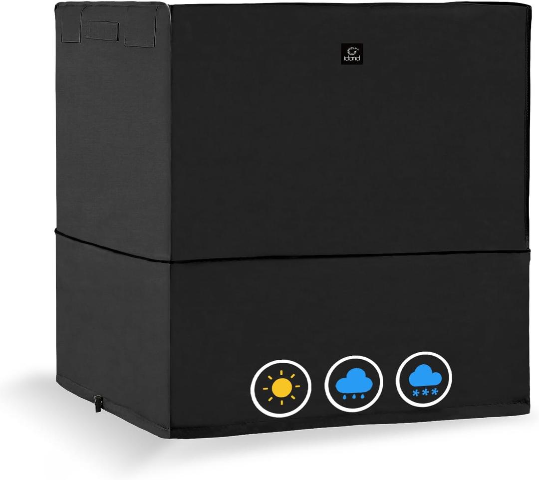 Air Conditioner Cover for Outside Units with Upgraded Fabric, Durable 600D AC Cover for Outdoor Air Conditioner, Fits up to 30W x 30D x 36H Inch Black