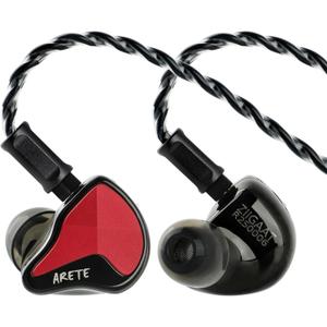 Linsoul ZiiGaat x Fresh Reviews Arete II IEM,2nd Gen 1DD+4BA Hybrid in Ear Monitor,Wired HiFi Earbuds,Full CNC Aluminum Shell Earphone with Detachable Silver-Plated OFC Cable for Musician (Red)