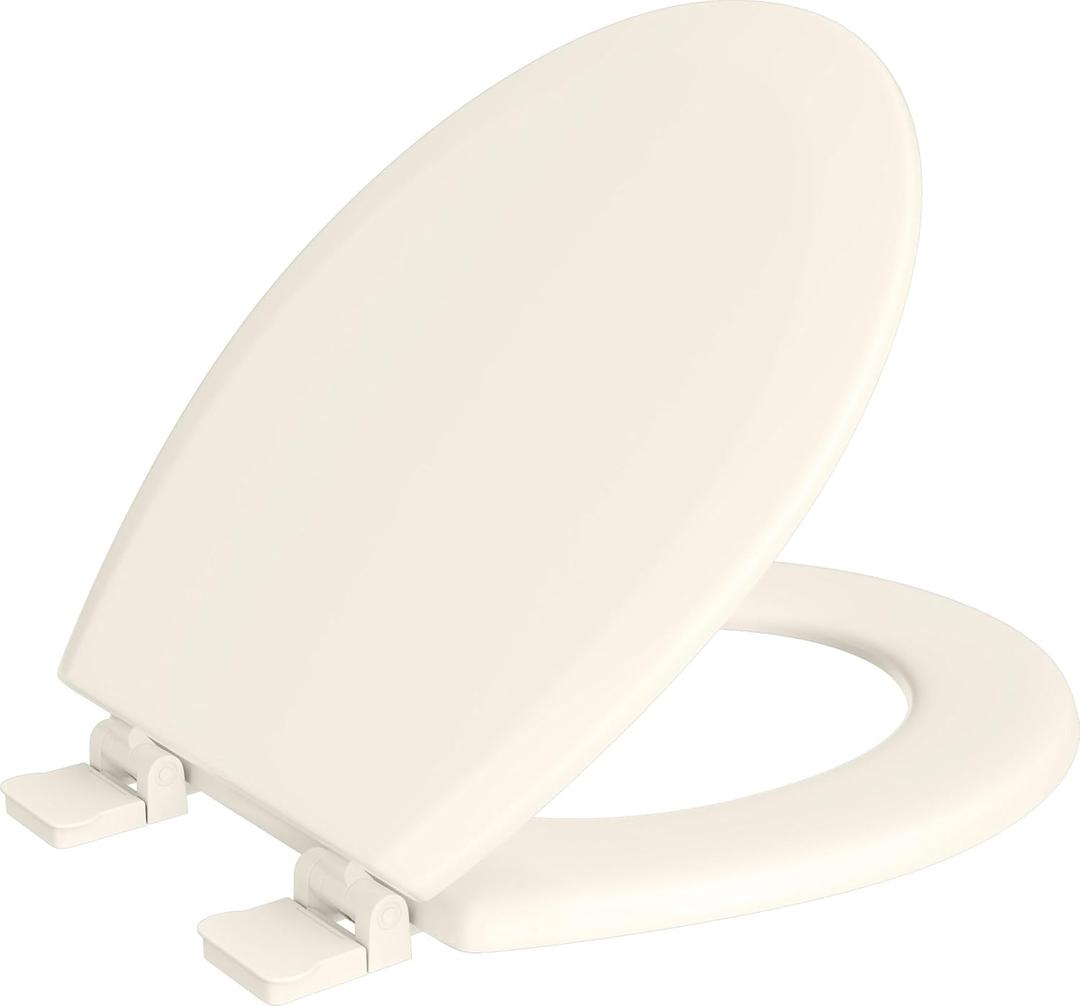 PROFLO PFTSWEC1000 Round Closed-Front Toilet Seat with Quick Release and Lid - Biscuit
