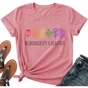 Autism Teach Shirts Women Autism Awareness T Shirt Autism Support Tee Tops Autism Teacher Short Sleeve Shirt