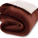 NANPIPER Baby Sherpa Blanket,Warm Toddler Throw Blanket,Soft Newborn Fleece Blanket for Winter (Brown,30x40 inches)