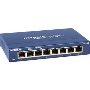 NETGEAR 8-Port Gigabit Ethernet Unmanaged Switch (GS108) - Desktop or Wall Mount, and Limited Lifetime Protection