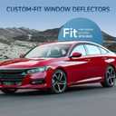 Smoke Rain Guards Fit for Honda Accord 2018 2019 2020 2021 2022 Tape-On Side Shatterproof Window Visor, Window Deflectors, 6-Piece Set