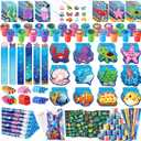 BenLouis 120Pcs Under the Sea Party Favors Ocean Animals Party Stampers Stickers School Stationery Bulk for Kids Sea Shark Birthday Mermaid Party Goodie Bag Stuffer Classroom Gifts Rewards Supplies