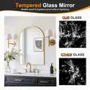 Delma Arched Bathroom Mirror, 20"x30" Wall Mounted Vanity Mirror for Bedroom, Living Room and Entryway, Gold