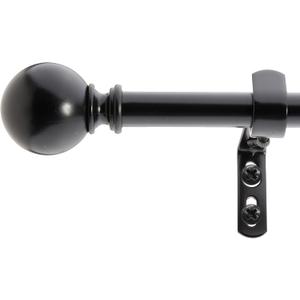 Decopolitan 5/8" Classic Ball Bay Window Curtain Rod Set, Black Oil