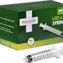 10ml Luer Lock Syringe (No Needle) - Sterile, Individually Wrapped - 100 Pack - for Professional & Personal Use