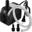 PULACO 400GPH Submersible Pump with 5 ft Tubing, (1500L/H 25W) durable fountain water pump for Pond Fountain, Aquariums Fish Tank, Statuary, Hydroponics