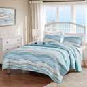 Greenland Home Maui Embroidered Coastal Quilt Set, Twin/Twin XL (2-Piece)