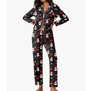 Ekouaer Pajamas Women's Long Sleeve Sleepwear Soft Button Down Loungewear Pjs Lounge Set Nightwear, XXL