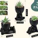 Der Rose 3pcs Fake Succulents Plants Artificial for Black Bathroom Bedroom Home Living Room Halloween Decor Aesthetic Indoor