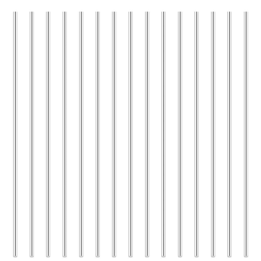 15 Pcs 6mm x 406mm Aluminum Rod,16 Inch(406mm) Long 1/4 inch(0.25"-6.35mm) Diameter 6061 Aluminum Round Rod Metal Bar Solid Stick for DIY Craft, New Lathe Bar