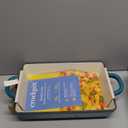 Crock Pot Artisan 13 Inch Enameled Cast Iron Lasagna Pan, Teal Ombre