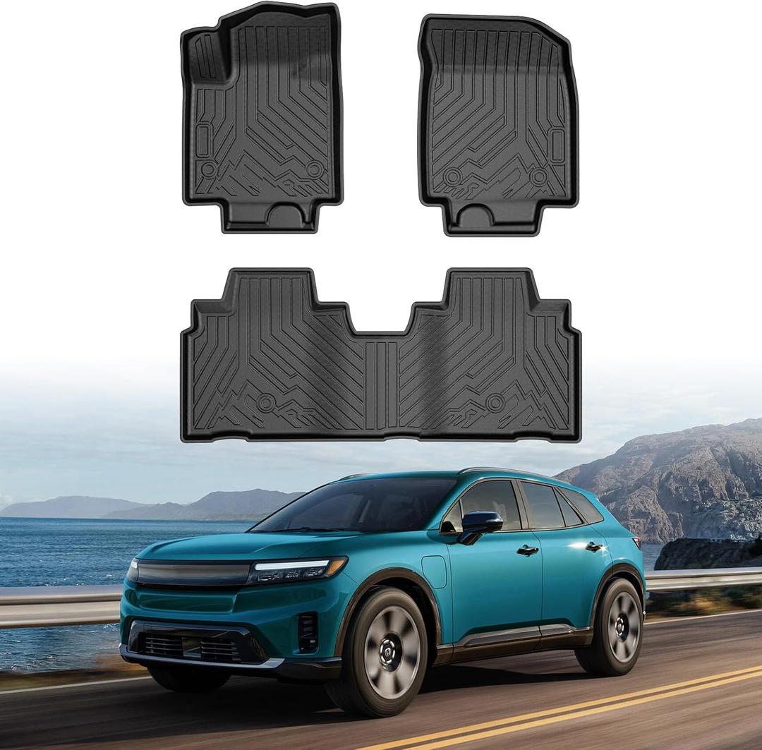 Mixsuper Floor Mats for Honda Prologue 2024-2026, Custom Fit TPE All-Weather Floor Liners, Waterproof Anti-Slip Heavy Duty Mats, 1st and 2nd Row Accessories Set Black