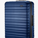 Amazon Basics 26" Hardside Medium Checked Luggage, Hardshell Suitcase With Wheels, Expandable For Up to 15% More Space, With Scratch-Resistant Surface, Four Multi-directional Wheels, Navy Blue
