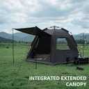 Hewolf 2/3/4 Person Camping Tent - Instant Pop Up Waterproof 2 Doors Tent with Easy Setup | 3-Season Hexagonal Dome Design for Family, Hiking & Traveling