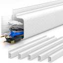YECAYE 94.2 in Cable Management Under Desk,Easy Install Adhesive Mount Cord Hider,Cord Organizer,Wire Management,Wire Hider for Office Organization,Child & Pet Proof,White