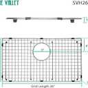 Serene Valley Sink Bottom Grid 26" X 13", Rear Drain with Corner Radius 3/8", Sink Protector SVH2613R