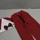 Kuoser Dog Tuxedo Dog Suit and Bandana Set, Dogs Tuxedo Wedding Party Suit, Doggy Prince Bow Tie Shirt Formal Pet Wedding Attire for Large Medium and Small Dogs Golden Retriever Samo Bulldogs (Small (pack of 1), Red)