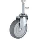 4 x Finnhomy Caster Wheels 3 Inch Set of 4 Heavy Duty Threaded Stem Casters 5/16"-18x1-1/2 Swivel Rubber Industrial Castors Premium Wheels for Wire Shelving/Furniture/Carts Load Bearing 720 Lbs Gray
