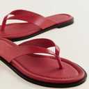 Suede Flip Flops Sandals for Women Comfortable Slip on Open Toe Thong Sandals Casual Summer Dress Flats Sandal Shoes. (6, Red)