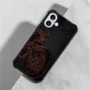 Compatible with iPhone 16 Case,Cool Motorcycle Phone Cover for Men/Women,Soft TPU Anti-Skid Thread and Four Corner Anti-Collision Protection Case Compatible with iPhone 16