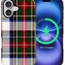 Case Compatible with iPhone 17 [Compatible with MagSafe] Hybrid 2-Layer Hard Shell Protection Case, Shockproof Protective Magnetic Cover for iPhone 17, Plaid Gingham Retro Checkered