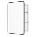 WallBeyond Bathroom Medicine Cabinet with Mirror, 24x36 Inch Black Recessed Aluminum Alloy Metal Framed Single Door Modern Cabinet