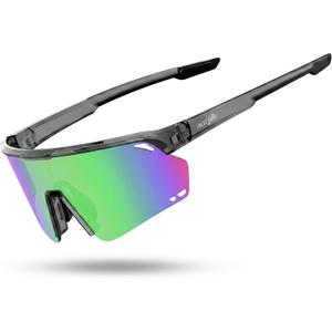 Polarized Sports Sunglasses for Men Women Glasses
UV400 TAC Lens,TR90 Frame,0.95oz Lightweight,Anti-Fog Side Vents,Wide-View Shield,Gifts for Running,Cycling,Fishing,Golf Gear