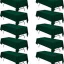 BRILLMAX 10 Pack Hunter Green Tablecloths 60 x 126 Inch for 8ft Rectangle Tables - 150 GSM Polyester Fabric, 15" Standard Drop, Water, Stain & Wrinkle Resistant Cloth Cover for Wedding Dining Buffet