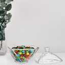 SOUJOY 1 Pack Glass Candy Dish with Lid, Clear Covered Candy Bowl, Retro European Candies Jar for Home Kitchen Office Table Halloween