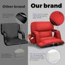 Wide Stadium Seats With Back Support 2 Pack, Exclusive "Sofa Style" Design Extra Thick Bleacher Chairs With Back and Cushion, 6 Reclining Positions - Ultimate Comfort for Sports Events (Red, 22.5"), Wide - Width 22.5 Inches